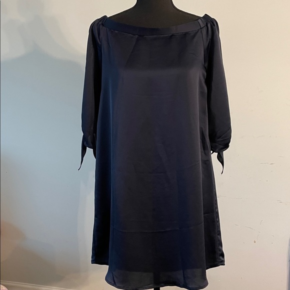 Pink Owl Apparel Mini Dress Coquette Style Size L Navy Easywear Lightweight - Picture 2 of 14